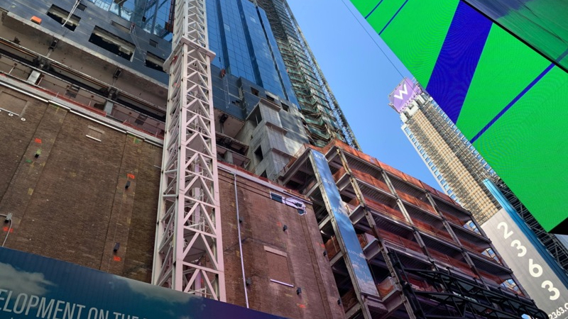 See a 100-year Old Theatre lifted 30 ft in air in New York City